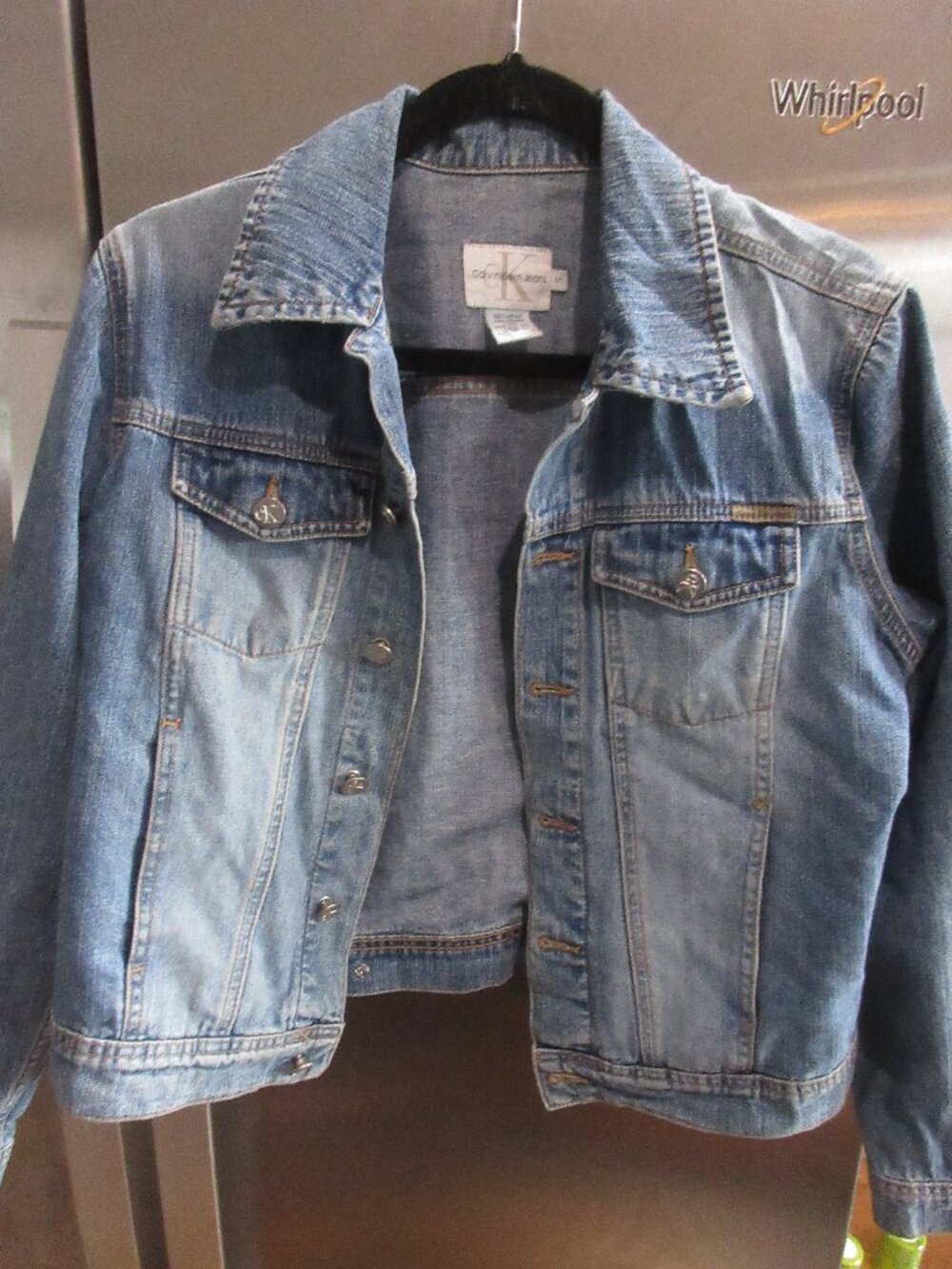 calvin klein denim crop jacket m